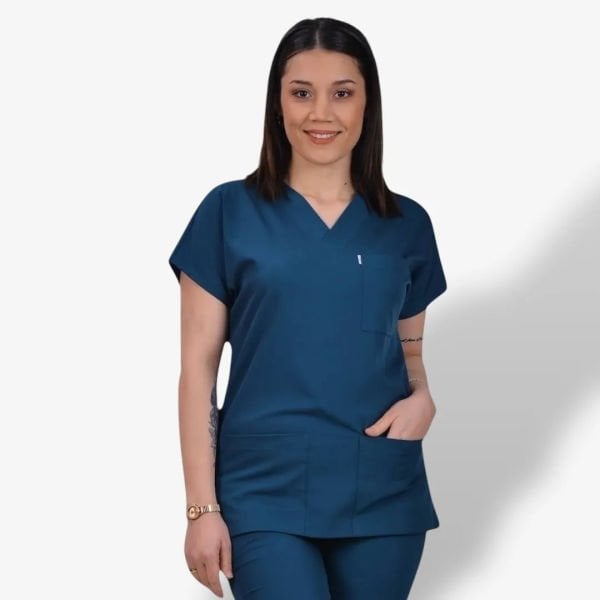 Kadın Premium Klasik Seri Scrubs Tek Üst