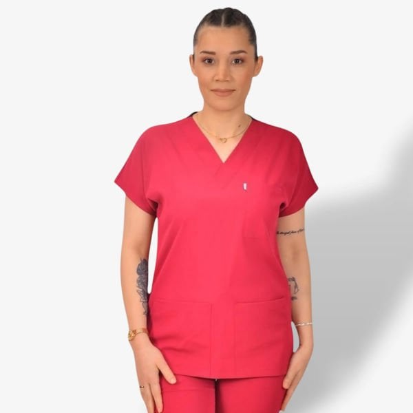 Kadın Likralı Klasik Seri Scrubs Tek Üst