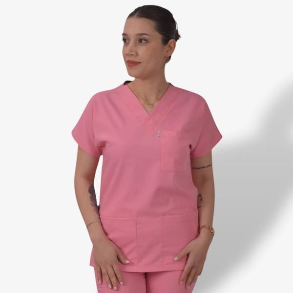 Kadın Likralı Klasik Seri Scrubs Tek Üst