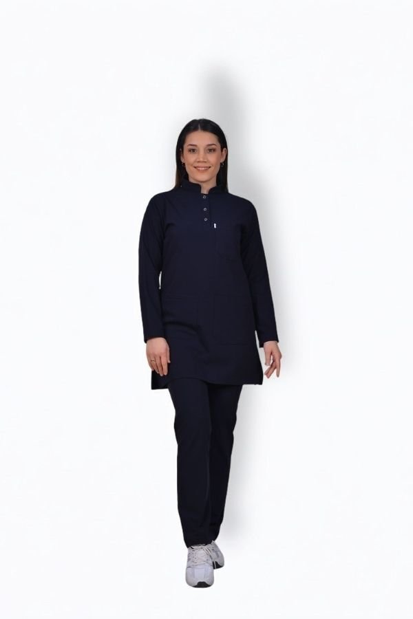 Premium Likralı Tesettür Seri Kadın Lacivert Scrubs