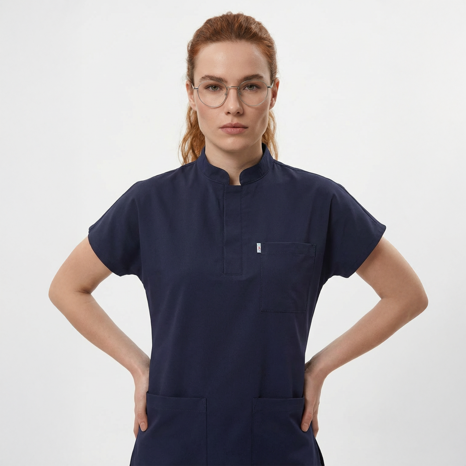 Likralı Snap Seri Kadın Tek Üst Lacivert