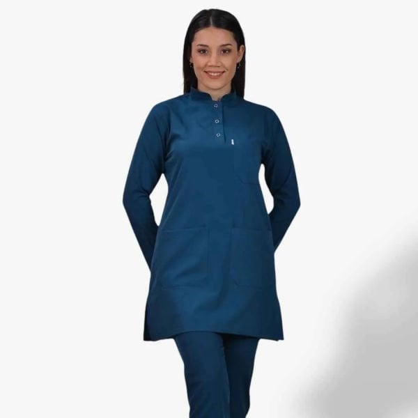 Kadın Likralı Tesettür Seri Scrubs Tek Üst
