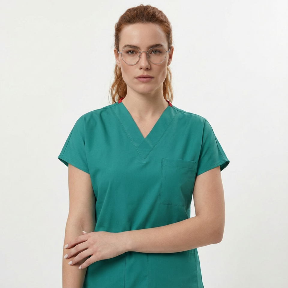 Likralı Klasik Seri Kadın Cerrahi Yeşil Scrubs