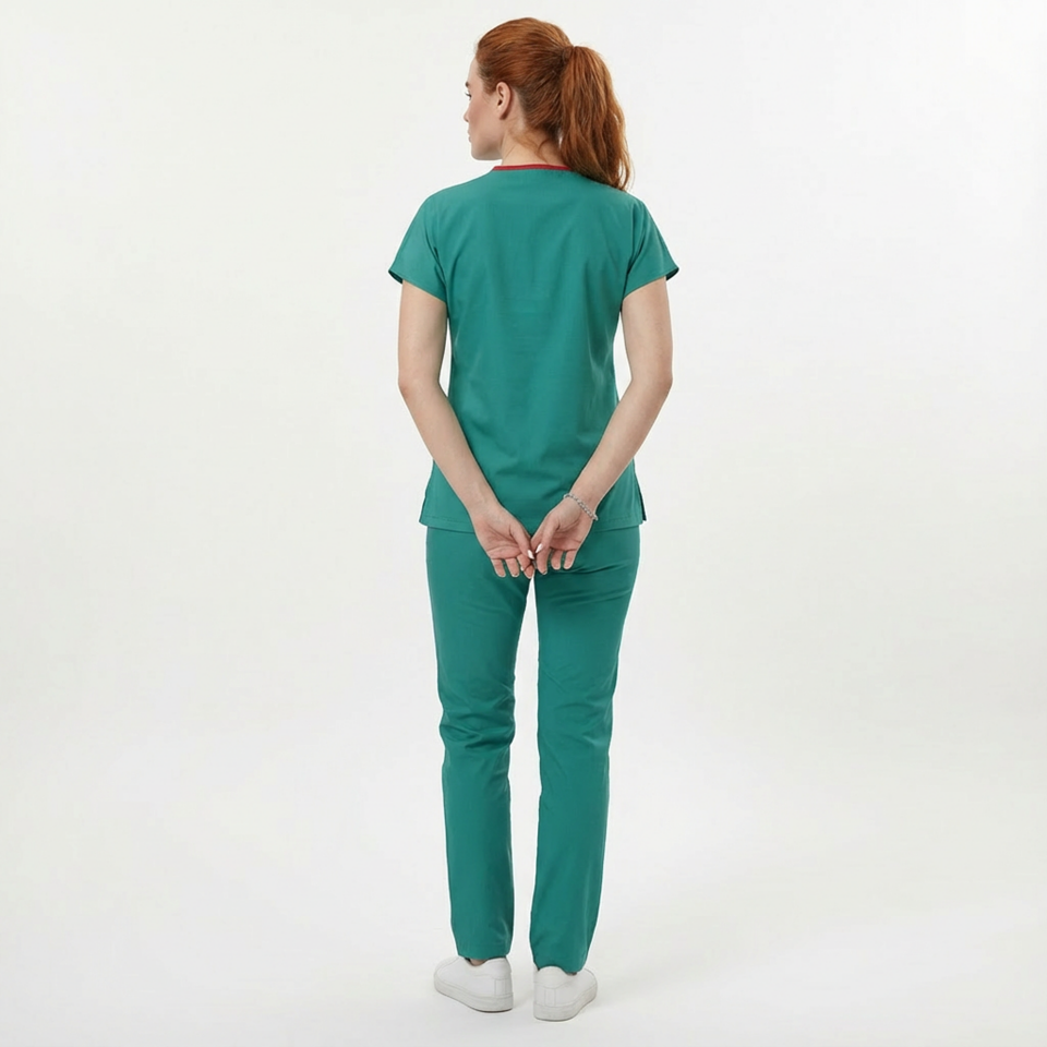 Likralı Klasik Seri Kadın Cerrahi Yeşil Scrubs