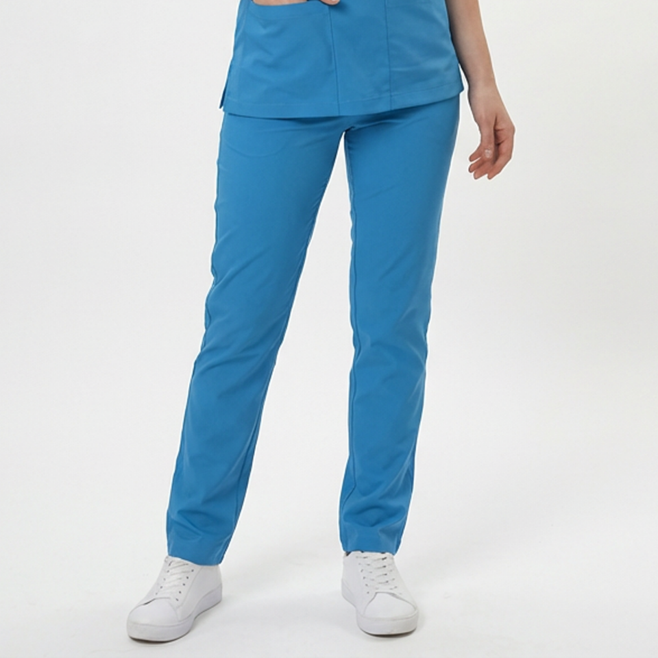 Likralı Klasik Seri Kadın Petrol Mavisi Scrubs