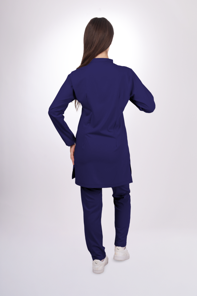 Premium Likralı Tesettür Seri Kadın İndigo Lacivert Scrubs