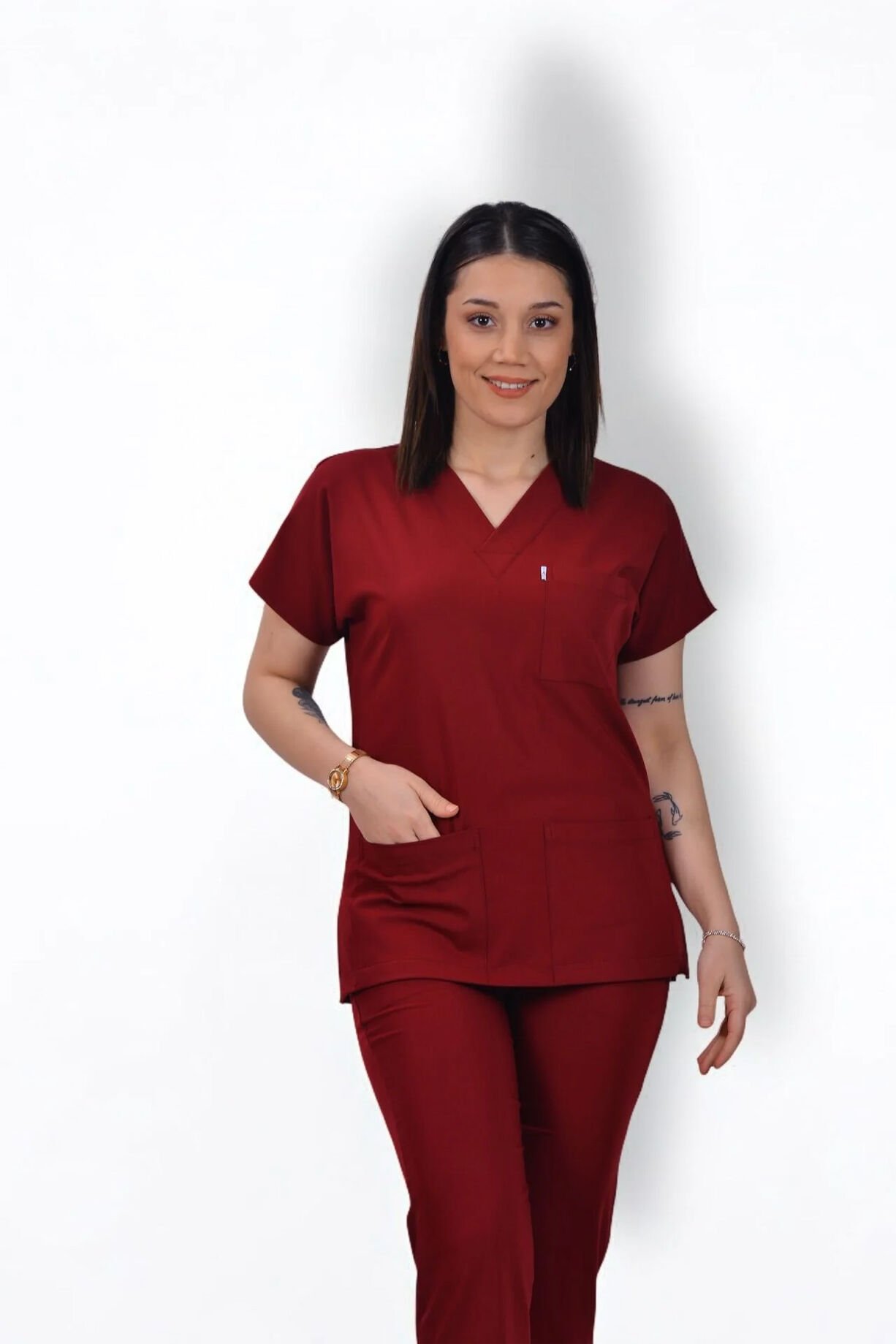 Premium Likralı Klasik Seri Kadın Tek Üst Bordo