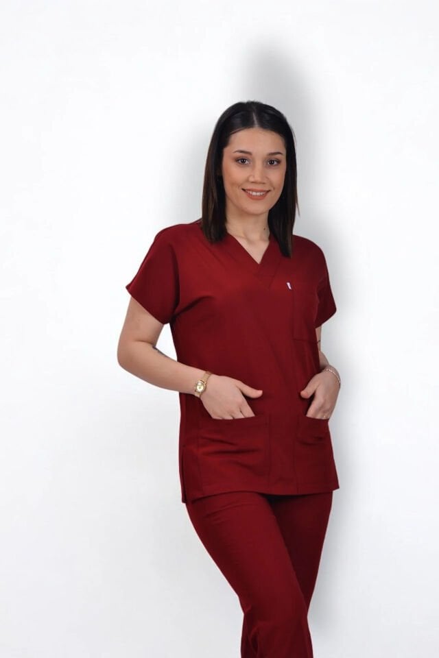 Premium Likralı Klasik Seri Kadın Tek Üst Bordo