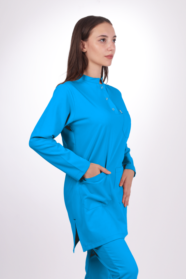 Premium Likralı Tesettür Seri Kadın Turkuaz Scrubs