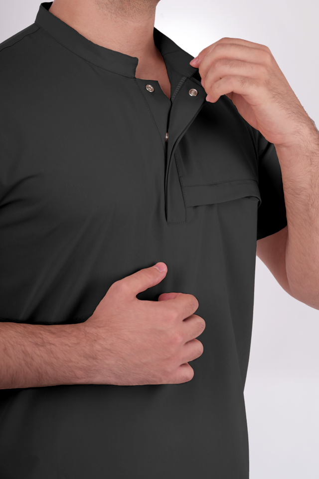 Premium Likralı Lotus Seri Erkek Antrasit Gri Scrubs