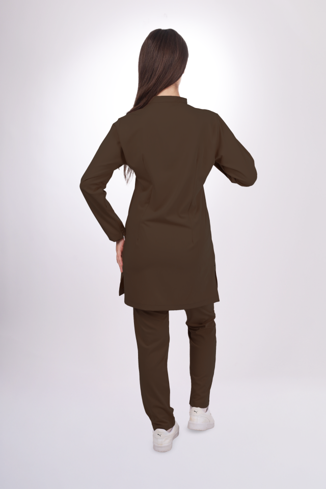 Premium Likralı Tesettür Seri Kadın Kahverengi Scrubs