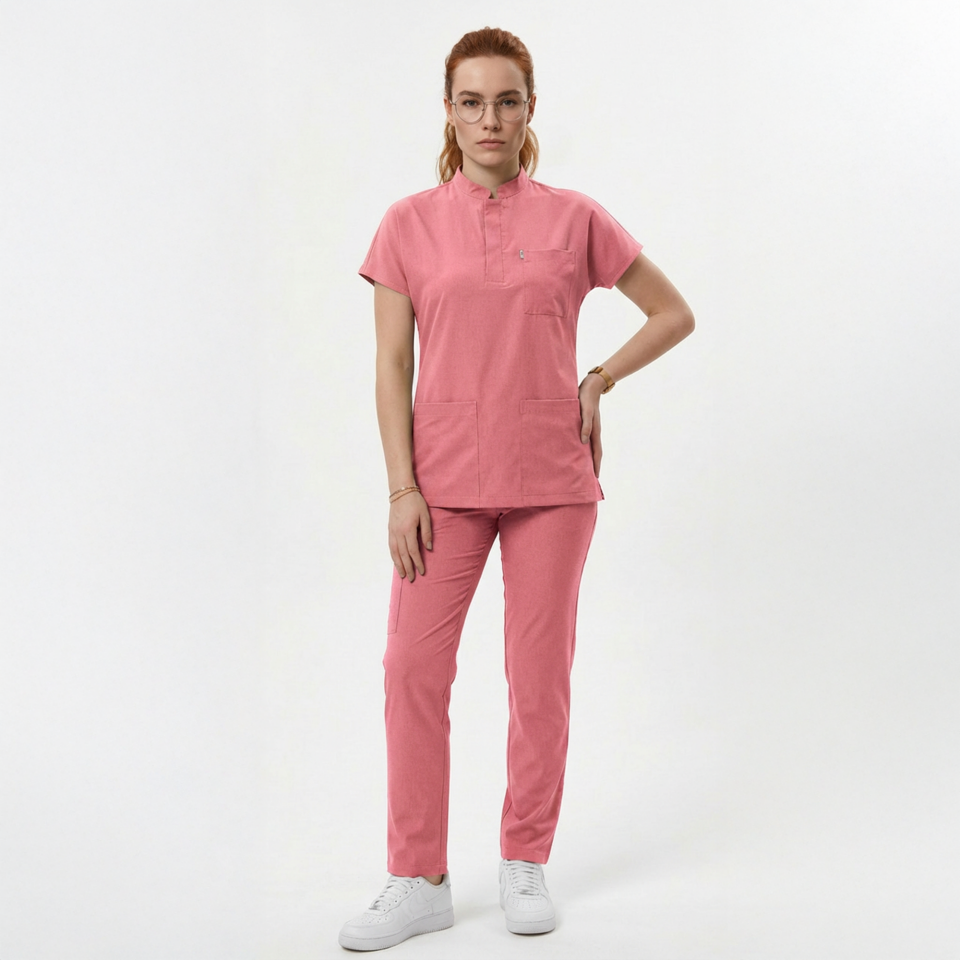 Likralı Snap Seri Kadın Tek Üst Mercan Pembesi