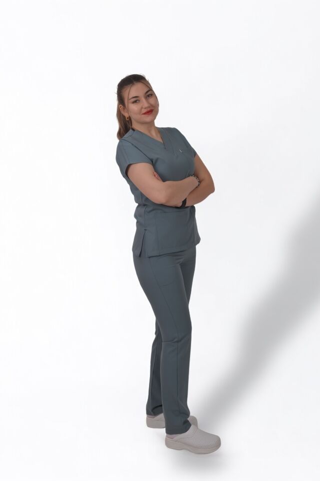 Premium Likralı Klasik Seri Okyanus Mavisi Scrubs