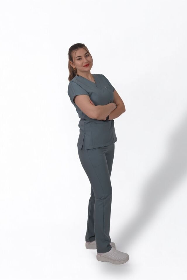 Premium Likralı Klasik Seri Okyanus Mavisi Scrubs