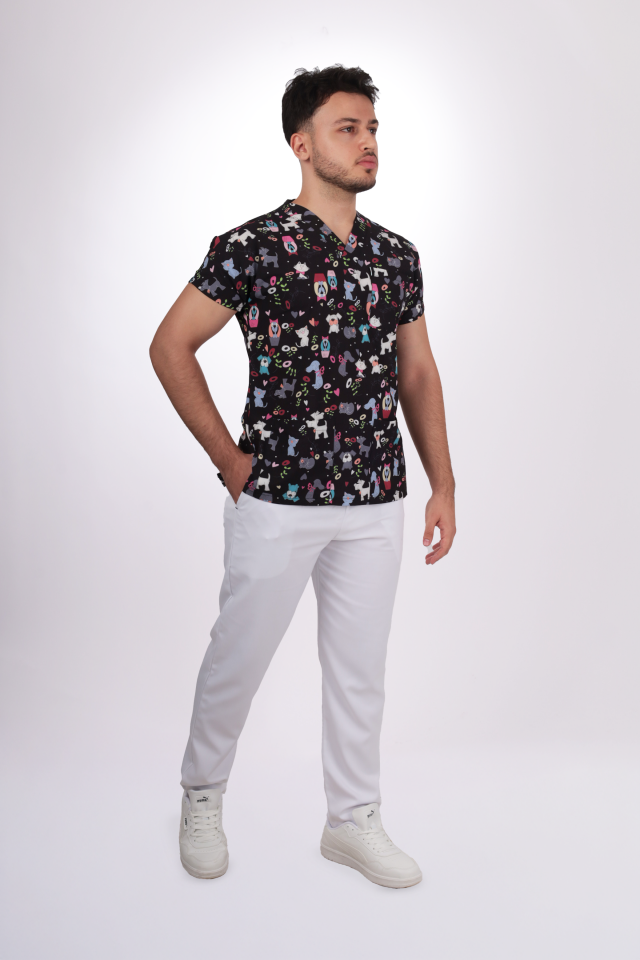 Desenli Seri Sevimli Hayvan Desen Tek Üst