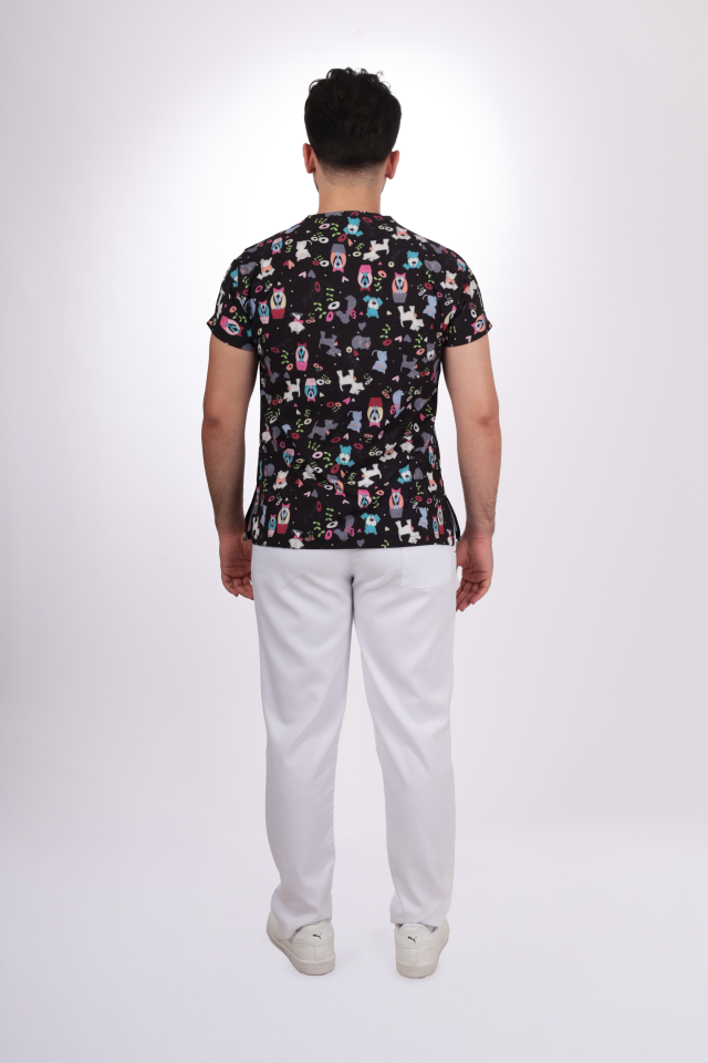 Desenli Seri Sevimli Hayvan Desen Tek Üst