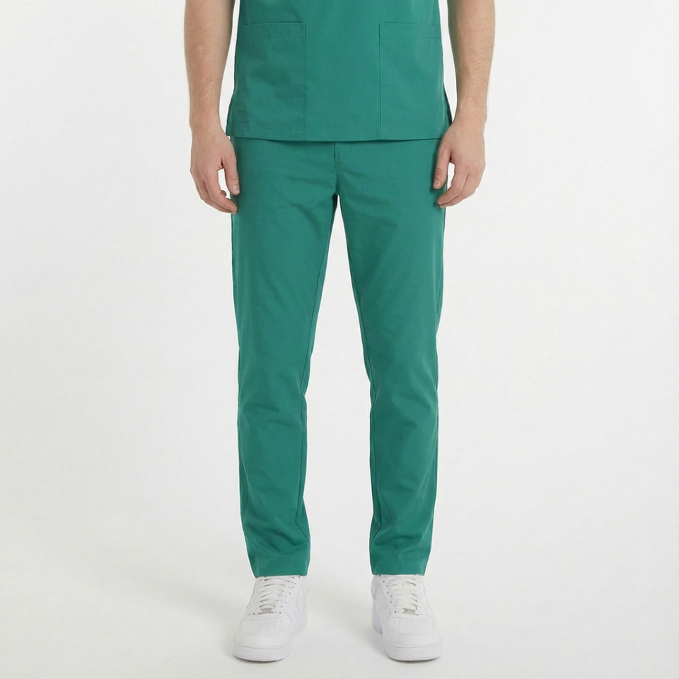 Terycoton Kumaş Klasik Seri Erkek Cerrahi Yeşil Scrubs