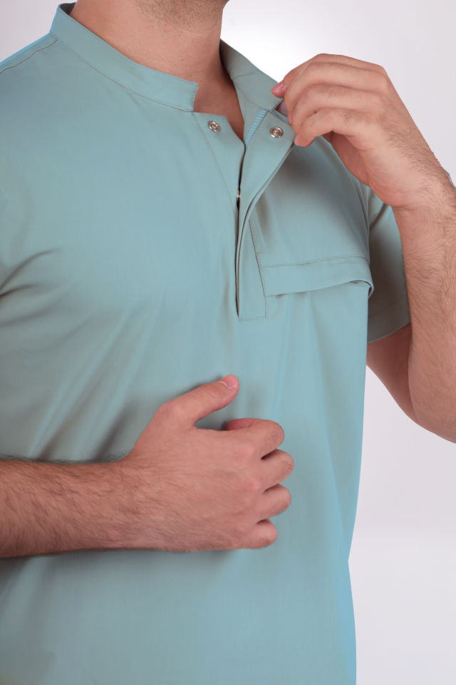 Premium Likralı Tek Cepli Çıtçıt Erkek Benetton Scrubs