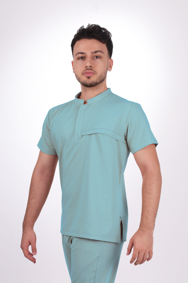Premium Likralı Tek Cepli Çıtçıt Erkek Benetton Scrubs