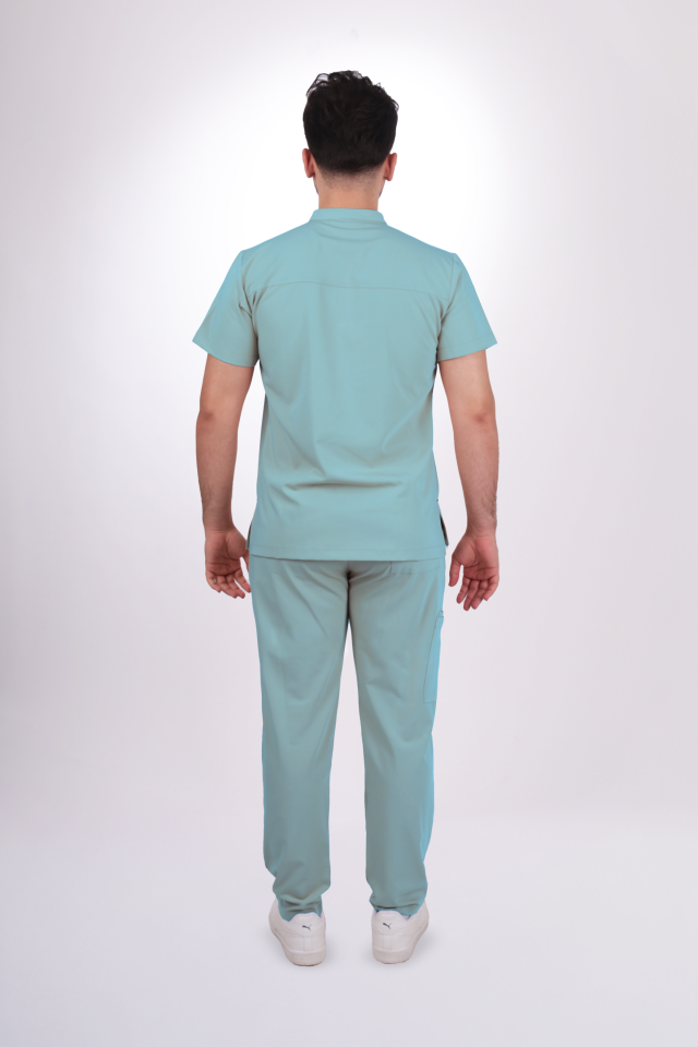 Premium Likralı Tek Cepli Çıtçıt Erkek Benetton Scrubs