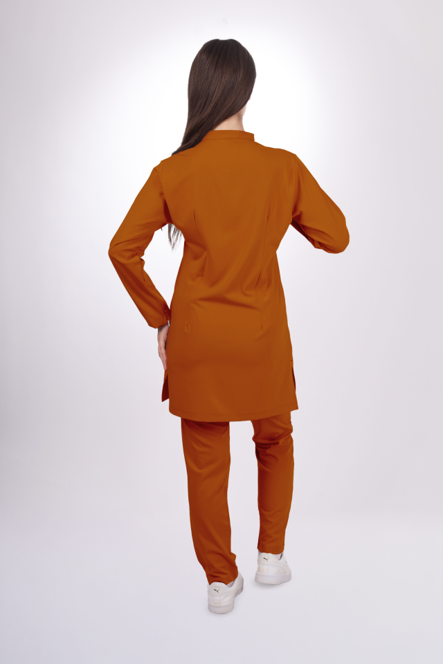 Premium Likralı Tesettür Seri Kadın Kiremit Scrubs