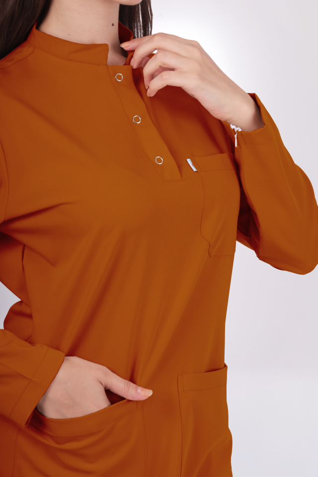 Premium Likralı Tesettür Seri Kadın Kiremit Scrubs