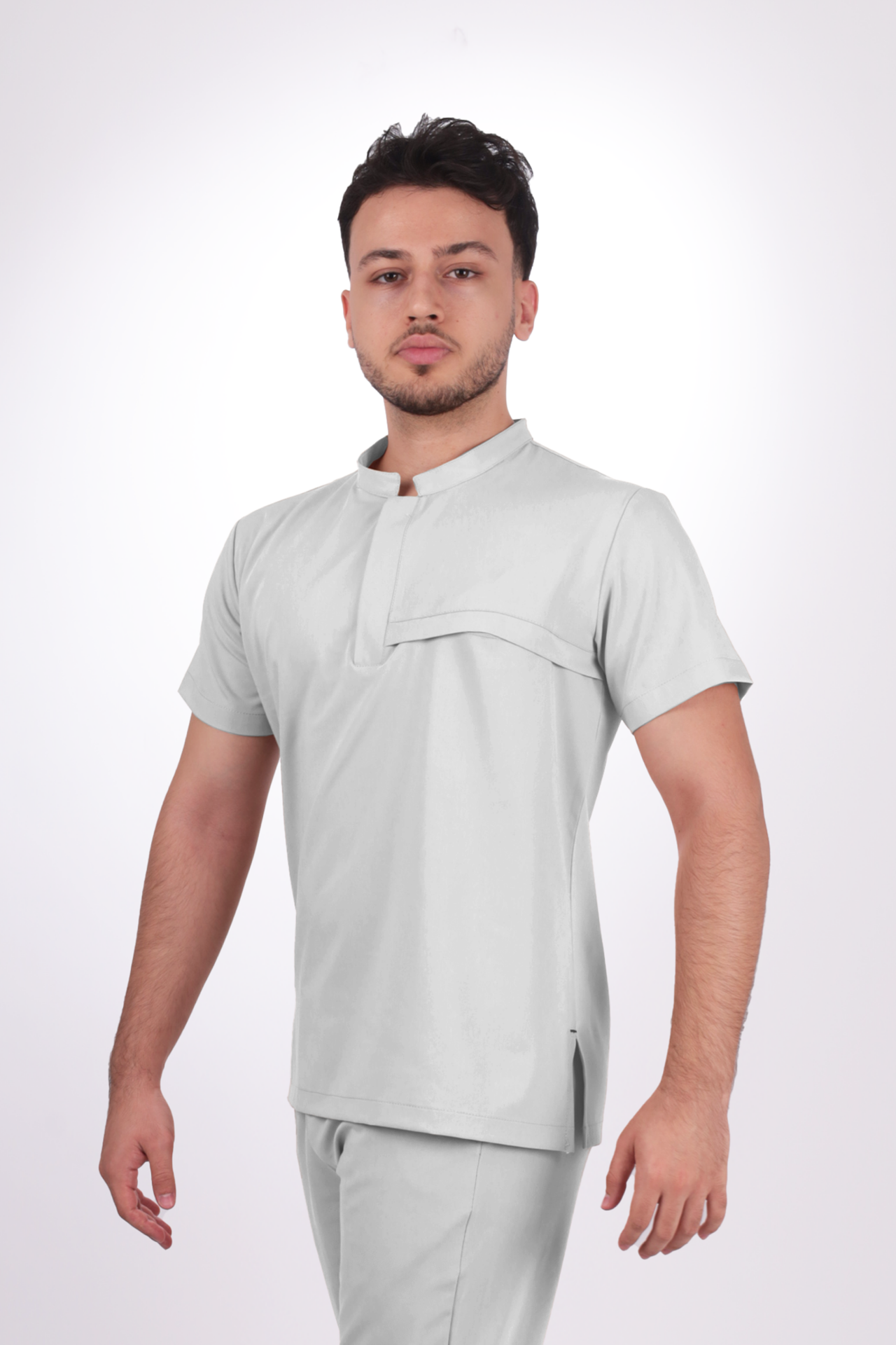 Premium Likralı Lotus Seri Erkek Beyaz Scrubs