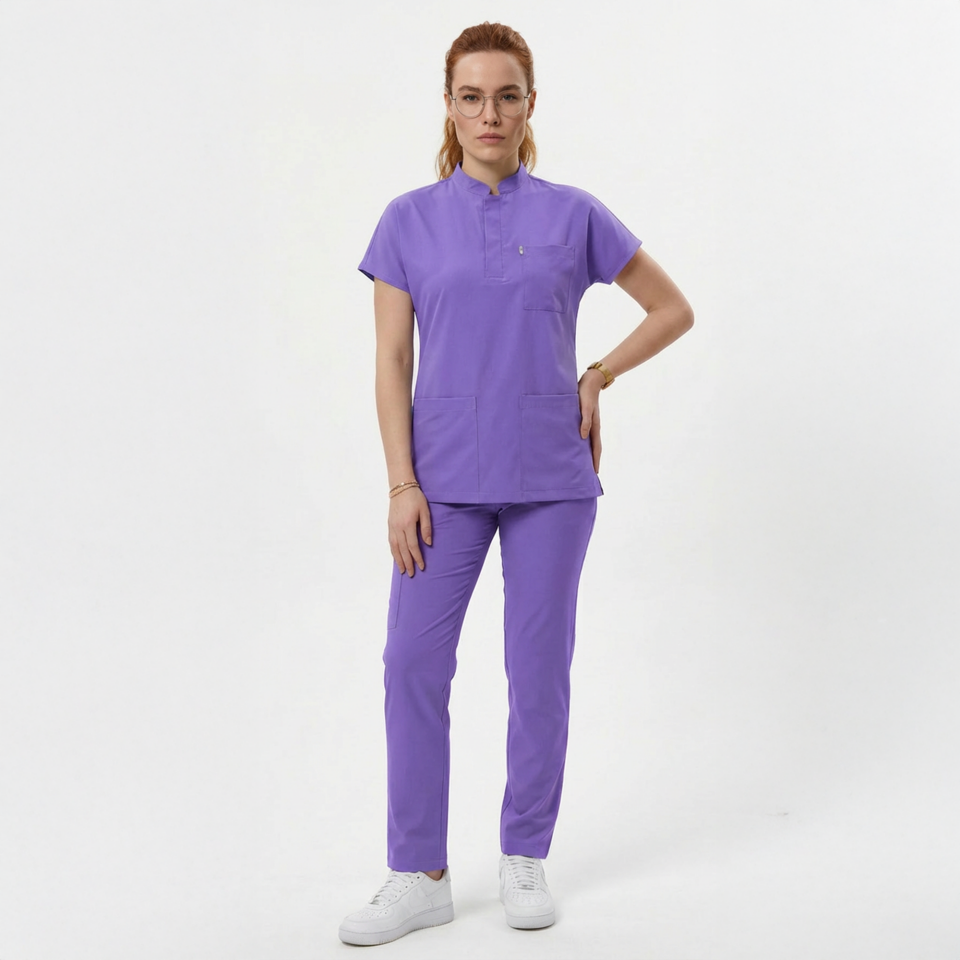 Likralı Snap Seri Kadın Tek Üst Lila