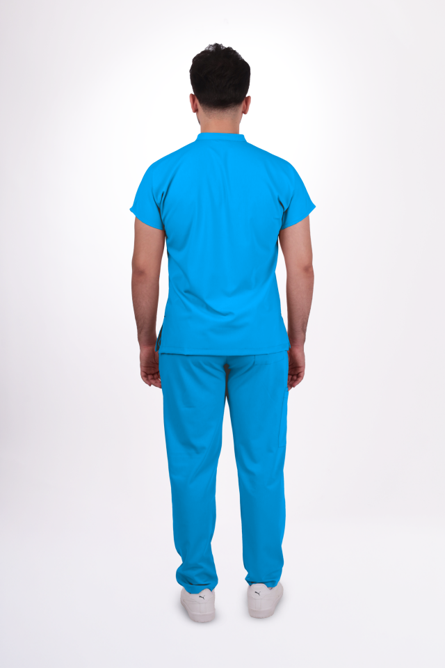 Premium Likralı Snap Seri Erkek Turkuaz Scrubs
