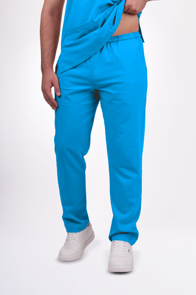 Premium Likralı Snap Seri Erkek Turkuaz Scrubs