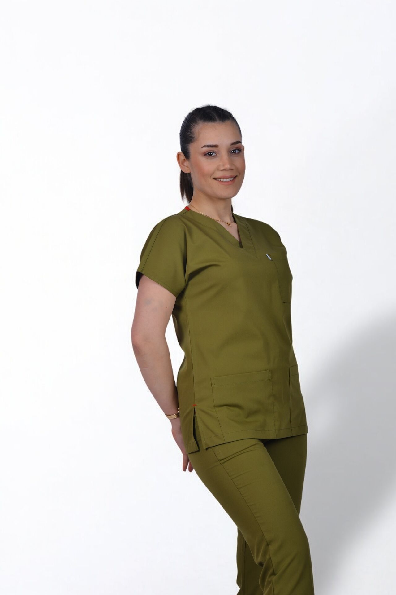 Premium Likralı Klasik Seri Kadın Tek Üst Yağ Yeşili