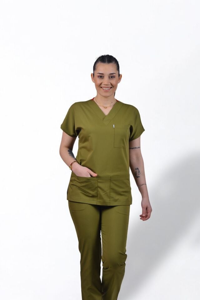 Premium Likralı Klasik Seri Kadın Tek Üst Yağ Yeşili