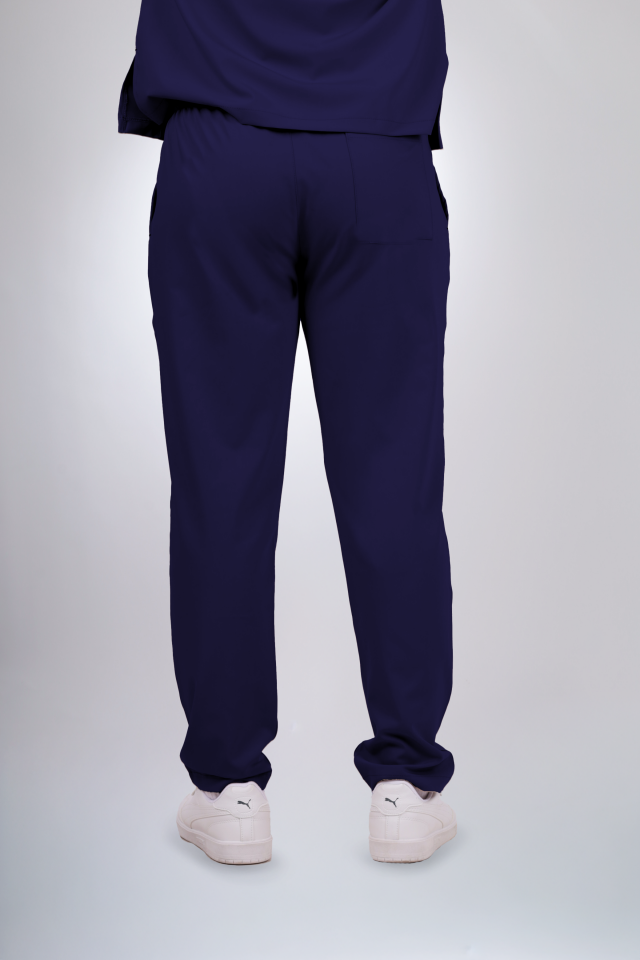 Premium Likralı Klasik Seri Erkek İndigo Lacivert Scrubs