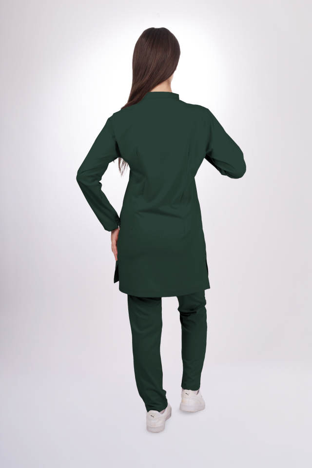 Premium Likralı Tesettür Seri Kadın Koyu Haki Scrubs