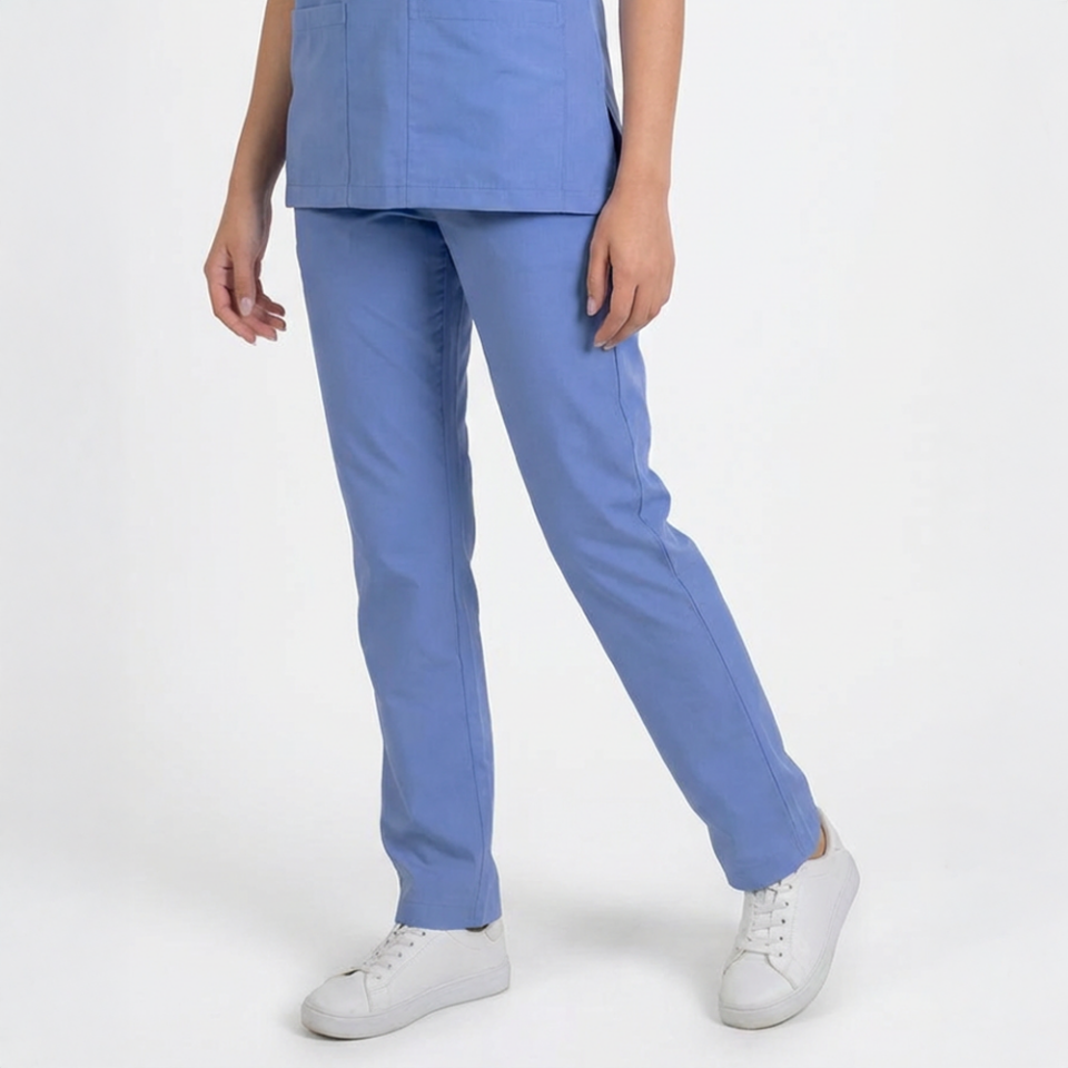 Terycoton Kumaş Klasik Seri Kadın Bebe Mavisi Takım