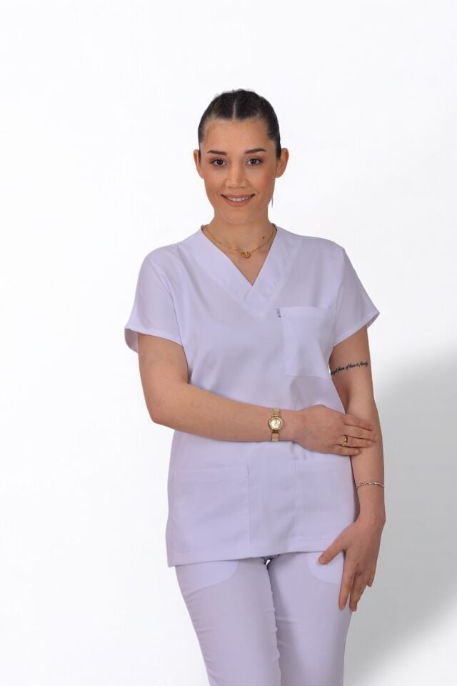 Premium Likralı Klasik Seri Kadın Tek Üst Beyaz