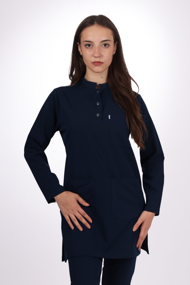 Premium Likralı Tesettür Seri Kadın Lacivert Scrubs