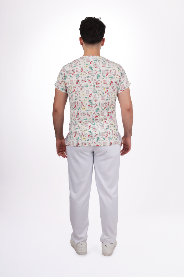 Desenli Seri Ambulans Desen Erkek Tek Üst