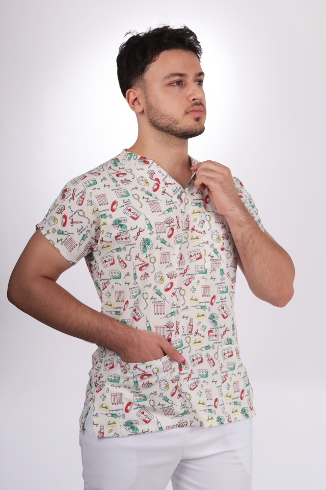 Desenli Seri Ambulans Desen Erkek Tek Üst