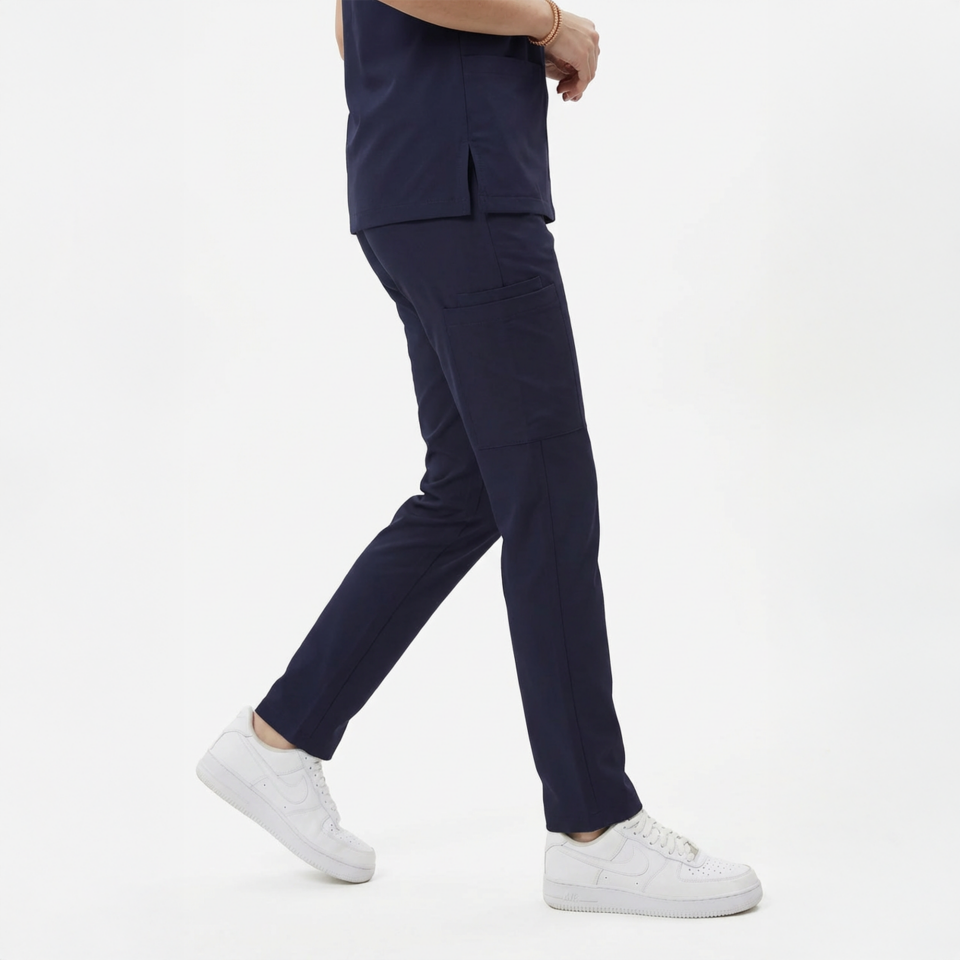 Likralı Snap Seri Kadın Lacivert Scrubs