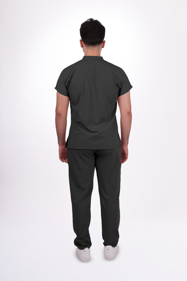 Likralı Snap Seri Erkek Antrasit Gri Scrubs