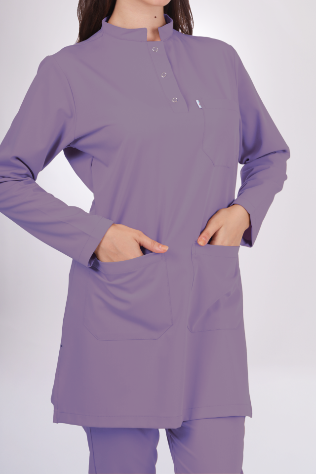 Premium Likralı Tesettür Seri Kadın Lila Scrubs