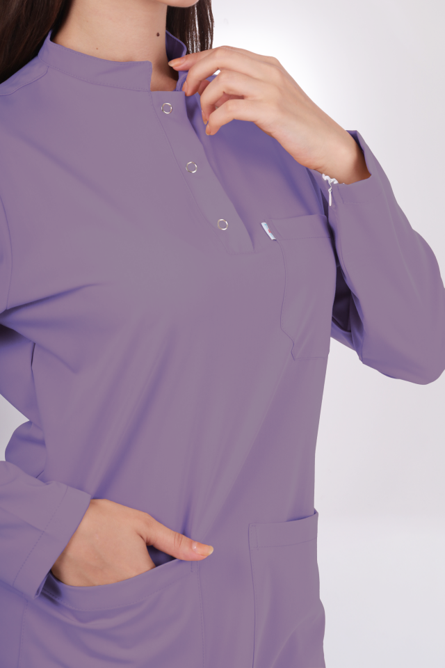 Premium Likralı Tesettür Seri Kadın Lila Scrubs