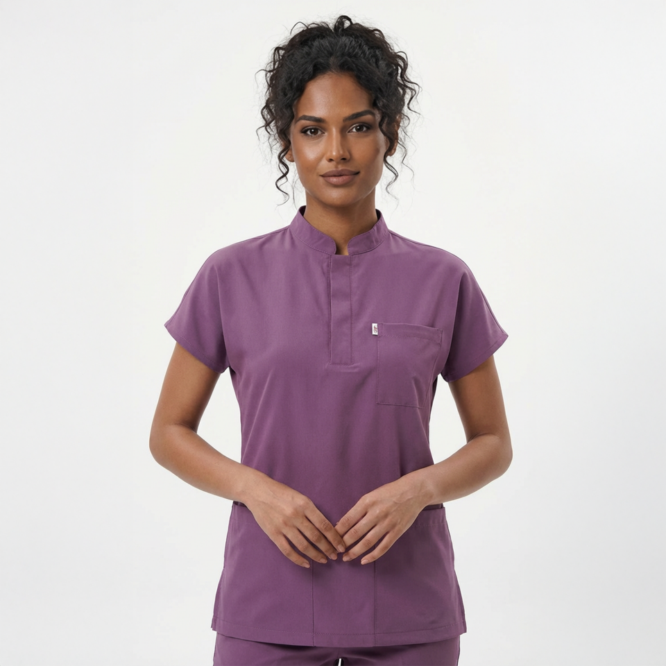 Likralı Snap Seri Kadın Tek Üst Açık Mürdüm