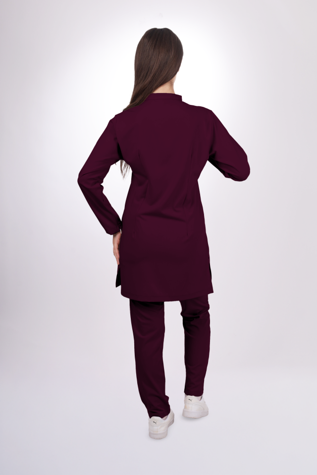 Premium Likralı Tesettür Seri Kadın Mürdüm  Scrubs