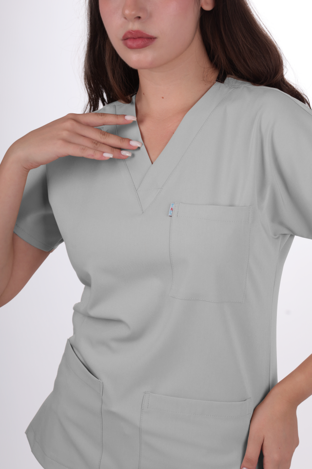 Premium Likralı Klasik Seri Kadın Bulut Mavisi Scrubs