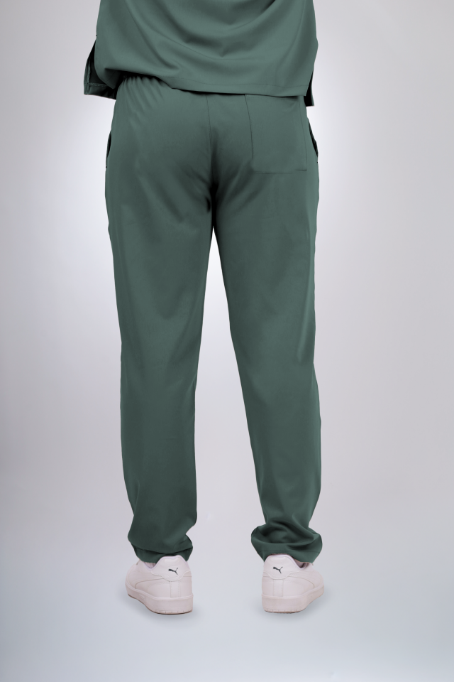 Premium Likralı Klasik Seri Erkek Küf Yeşili Scrubs