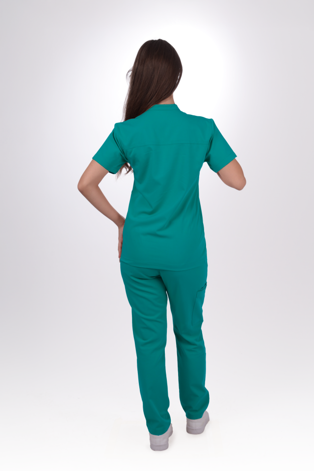 Premium Likralı SnapPrime Seri Kadın Cerrahi Yeşili Scrubs