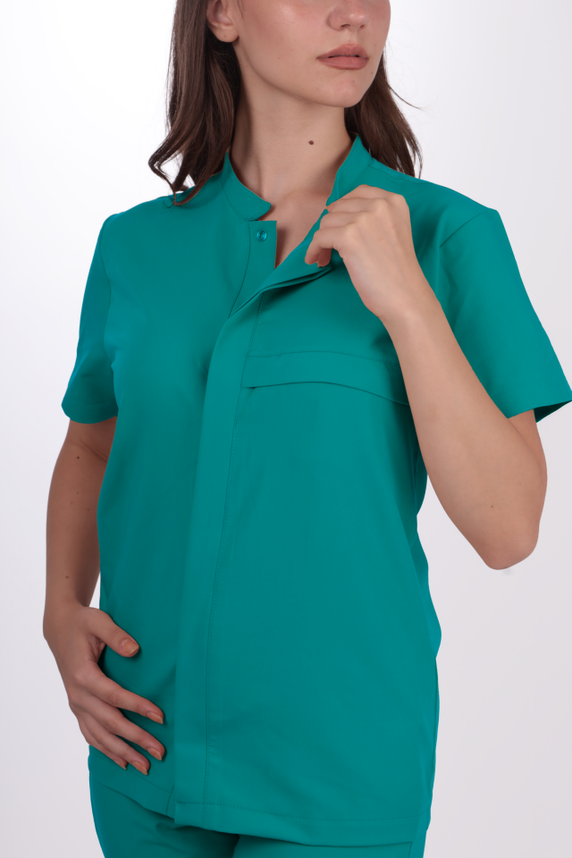 Premium Likralı SnapPrime Seri Kadın Cerrahi Yeşili Scrubs