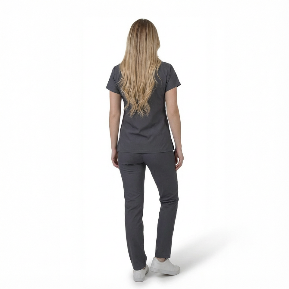 Terycoton Kumaş Klasik Seri Kadın Antrasit Gri Takım